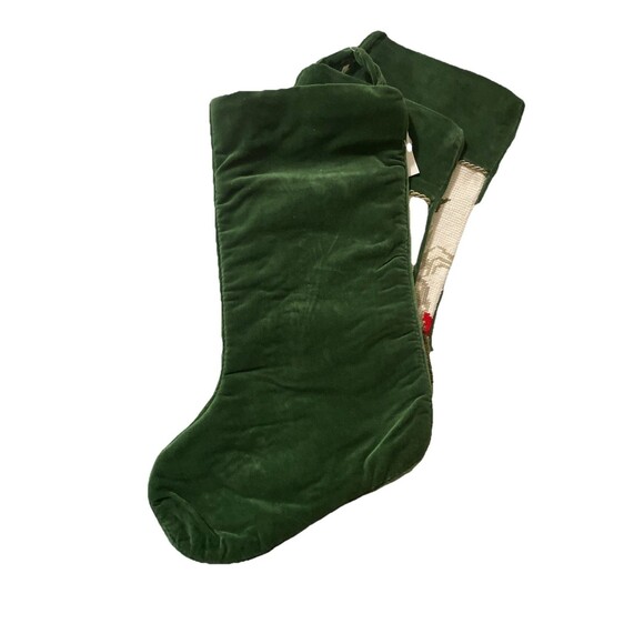 4 New With Tags, Wool and Velvet Needlepoint Christmas Stockings Old World Santa - Picture 13 of 16